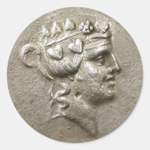 Dionysus Tetradrachm-Aufkleber Runder Aufkleber