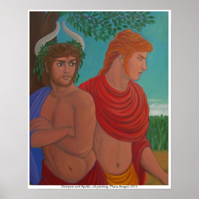 Dionysus und Apollo Poster (Vorne)