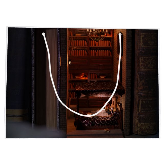 Diorama-Lesestudium im Minibuch Große Geschenktüte (Rückseite)