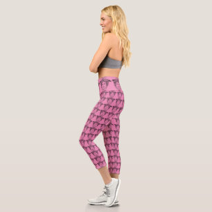 Diorlacroix Rosa Medusa Designer Capri Leggings