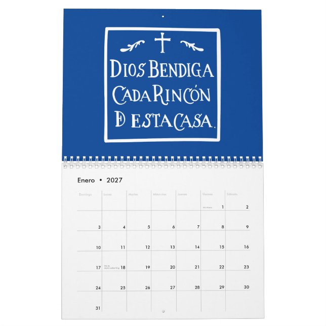 Dios bendiga cada rincon kalender (Jan 2027)