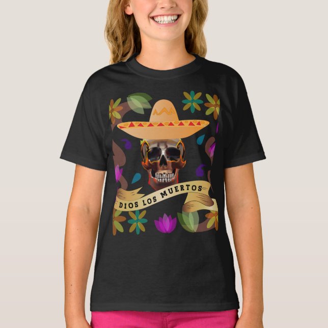 Dios Los Muertos Day of the Dead T-Shirt (Vorderseite)