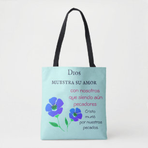 Dios muestra su amor tote bag