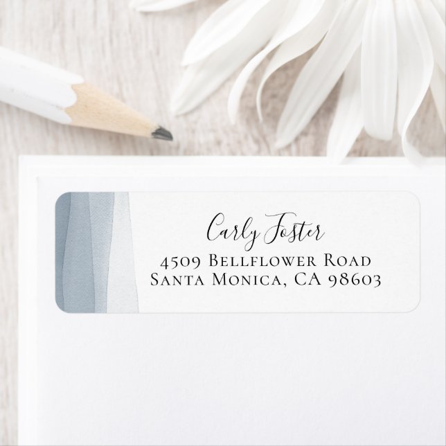 Dip Dye Blue Watercolor-Rücksendeadresse (Insitu)