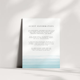 Dip Dye Guest Details Einschlusskarte Aqua Begleitkarte
