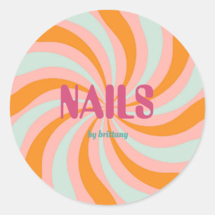 Dip Swirl Pattern Nail Salon Runder Aufkleber