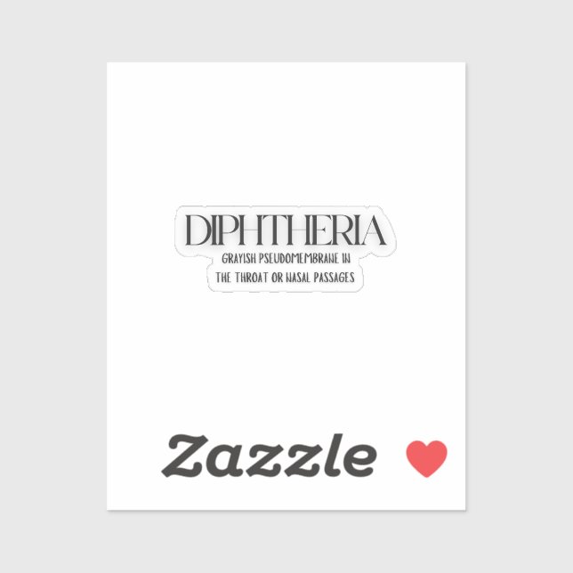Diphtherie: Eine grafische Vertretung Aufkleber (Blatt)
