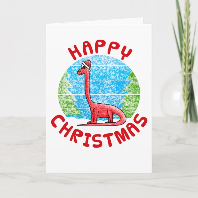 Diplodocus Dinosaur Weihnachtskarte Funny Dankeskarte (Vorderseite)