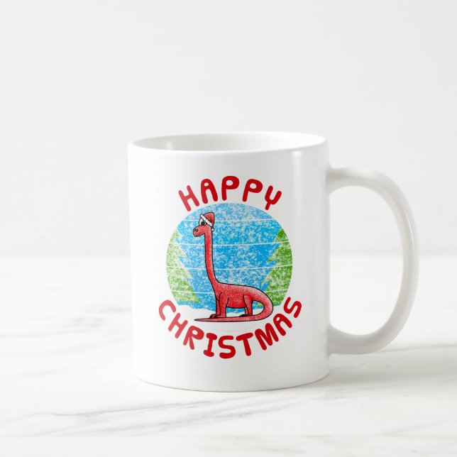 Diplodocus Dinosaur Weihnachtskids Funny Kaffeetasse (Rechts)