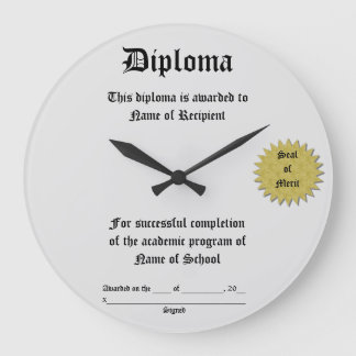 Diplom Große Wanduhr