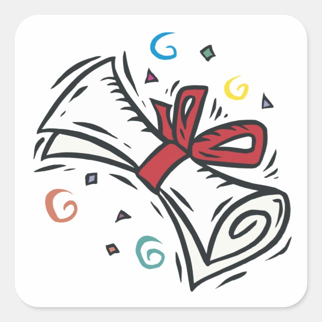 Diplom Quadratischer Aufkleber (Vorderseite)