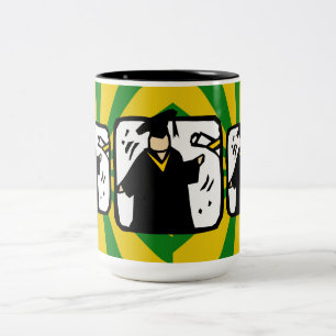 Diplomabschluss - Green & Gold Zweifarbige Tasse