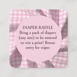 Dipper Tombola Gingham-Baby-Party Begleitkarte