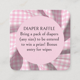 Dipper Tombola Gingham-Baby-Party Begleitkarte