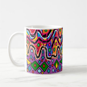 Dippy Hippy Retro Malstil Kaffeetasse