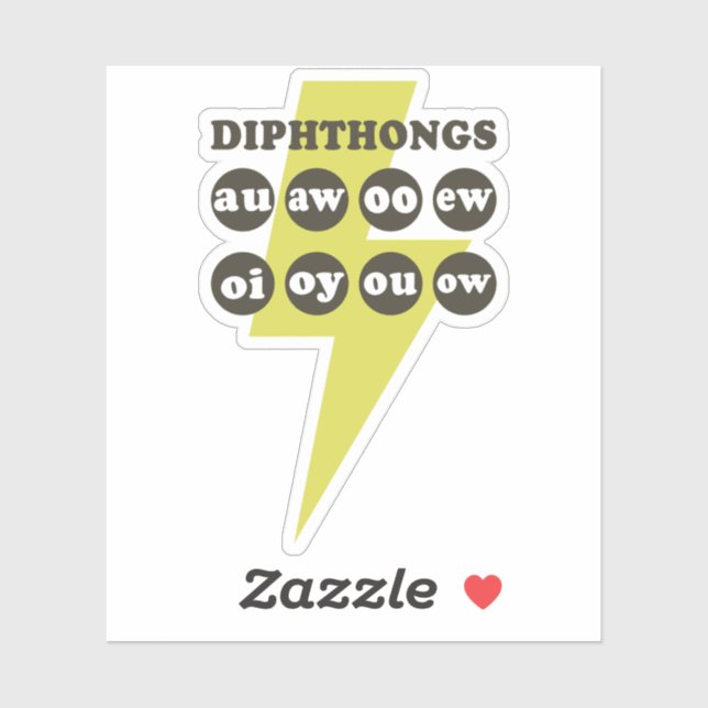 Dipthongs Englisch mit Phonik lernen Aufkleber (Blatt)