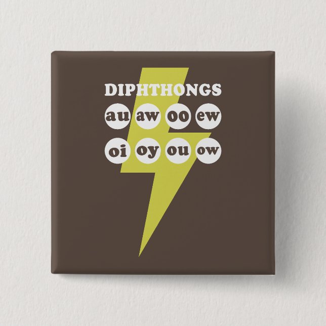 Dipthongs Englisch mit Phonik lernen Button (Vorderseite)