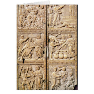 Diptych, der die Wunder von Christus zeigt