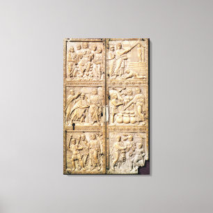 Diptych, der die Wunder von Christus zeigt Leinwanddruck