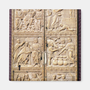 Diptych, der die Wunder von Christus zeigt Magnet