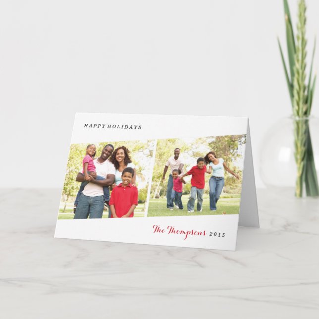 Diptych Foto Grußkarte - Berry Feiertagskarte (Vorderseite)