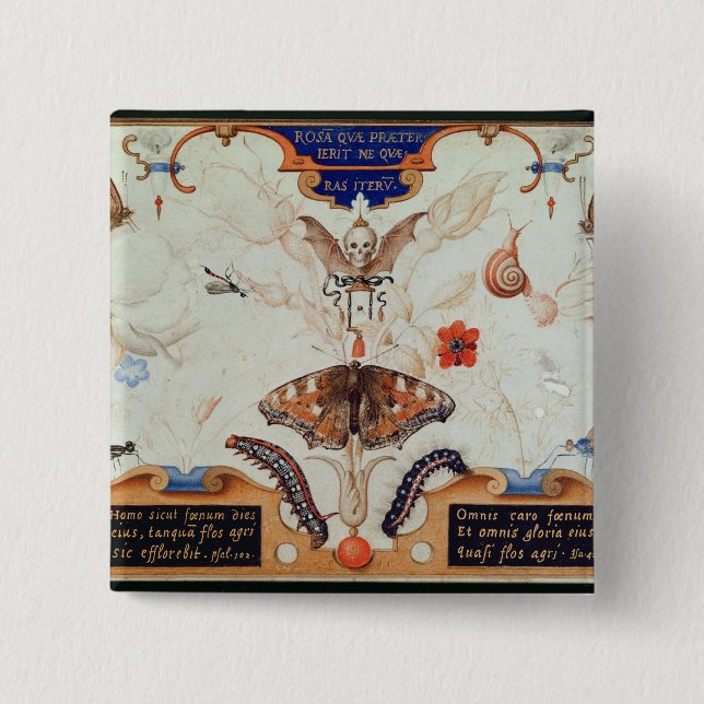 Diptych mit Blumen und Insekten, 1591 Button (Vorderseite)