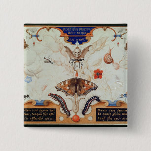 Diptych mit Blumen und Insekten, 1591 Button