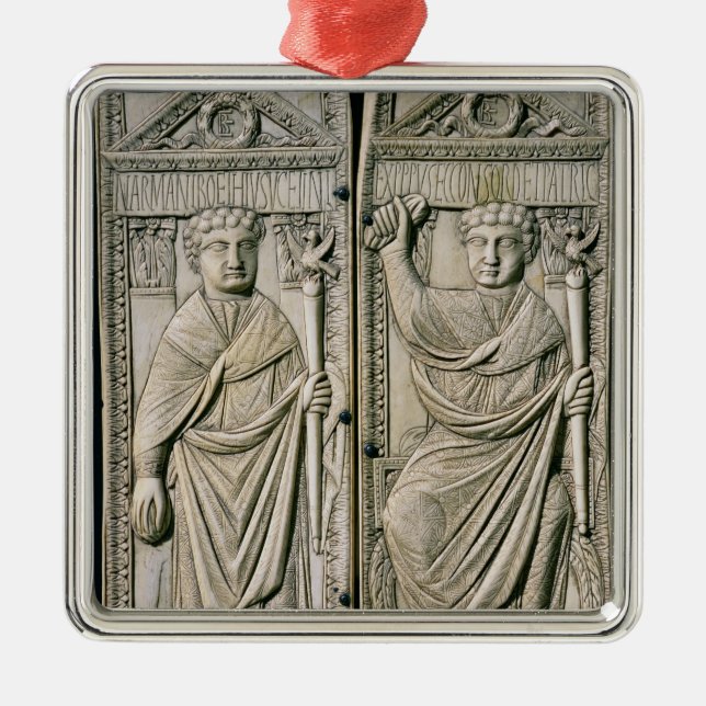 Diptych von Boethius Konsul in ANZEIGE 487 Ornament Aus Metall (Vorne)