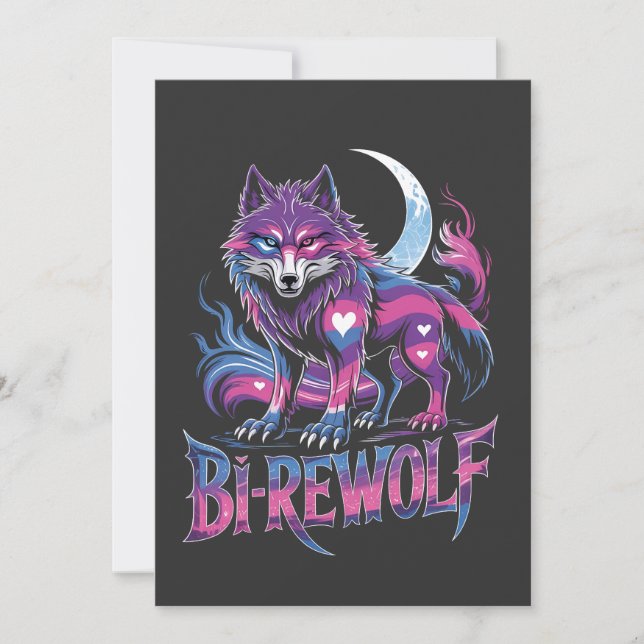 Dire Wolf Birewolf Bisexual LGBT Einladung (Vorderseite)