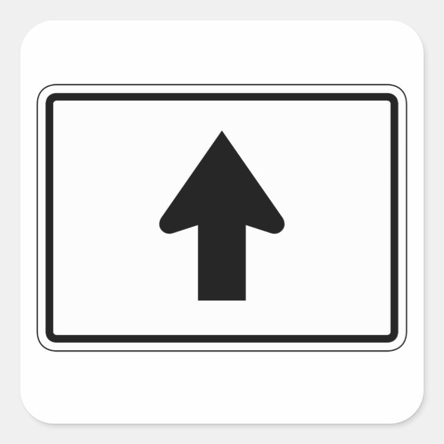 Direction Arrow Up, Traffic Sign, USA Quadratischer Aufkleber (Vorderseite)