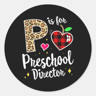 Director Back to School Daycare Dankeschön Runder Aufkleber