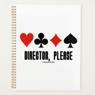 Director, Bitte Vier-Karten-Anzug-Bridge-Spiel Planer