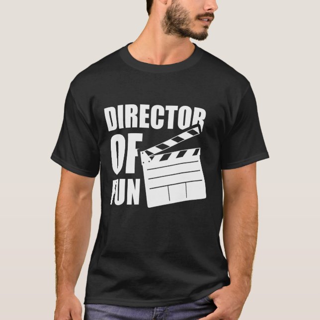 Director of Fun Clapperboard Spaß Party T-Shirt (Vorderseite)