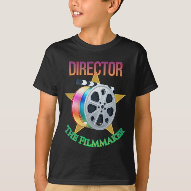 Director - The Filmmaker Boy's Dark T-Shirt  (Vorderseite)