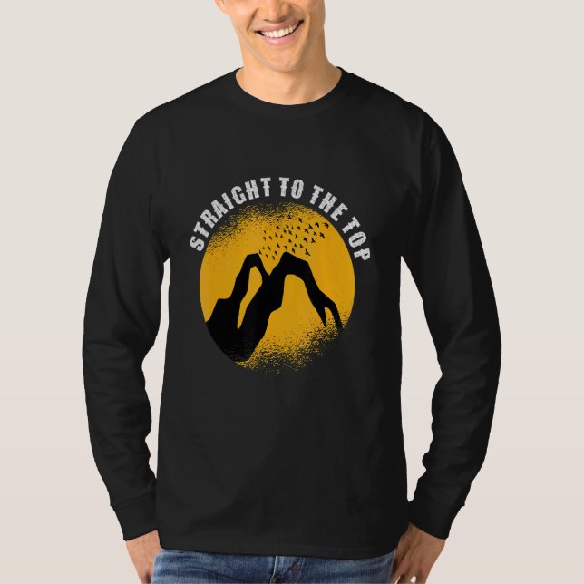 Direkt am Gipfel des Gebirges Trekking Wandern V T-Shirt (Vorderseite)