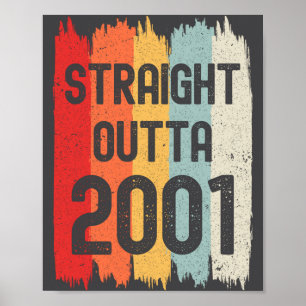 Direkt aus 2001 Lustiger Retro-Geburtstag Awesome  Poster