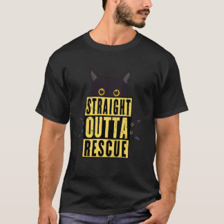 Direkt aus der Rettung Schwarze Katze Männer Fraue T-Shirt