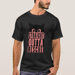 Direkt aus der Rettung Schwarze Katze Männer Fraue T-Shirt