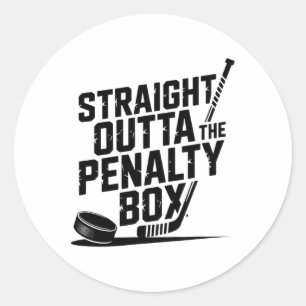 Direkt aus der Strafbank Lustiger Humor Hockey Runder Aufkleber
