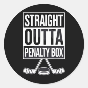 Direkt aus der Strafbank Lustiges Hockey-Meme-Paro Runder Aufkleber