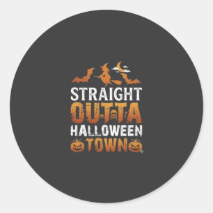 Direkt aus Halloween Town Hexenmondfledermäuse Pum Runder Aufkleber