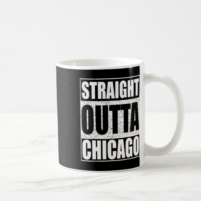 Direkt außerhalb Chicago Illinois Staat Kaffeetasse (Rechts)