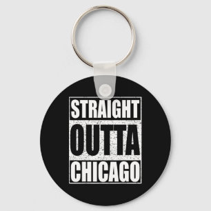 Direkt außerhalb Chicago Illinois Staat Schlüsselanhänger