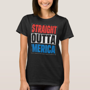 Direkt außerhalb Merica 4. Juli USA Flaggen Patrio T-Shirt