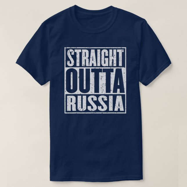 Direkt außerhalb Russlands Vintag beunruhigt  T-Shirt (Design vorne)