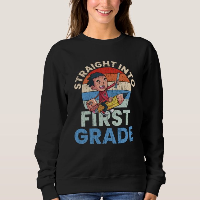 Direkt in den Kinderplatz der 1. Klasse Sweatshirt (Vorderseite)
