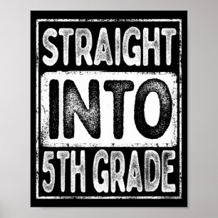 Direkt in die 5. Klasse Retro zurück zur Schule fü Poster