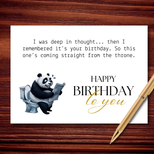 Direkt vom Throne Funny Panda Geburtstag Karte (Von Creator hochgeladen)