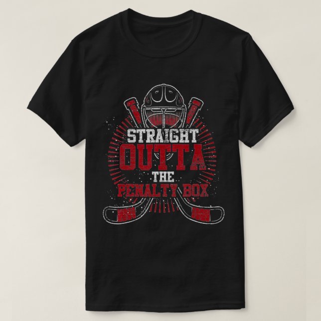 Direkt vor der Strafzettel Hockey Player Geschenk  T-Shirt (Design vorne)