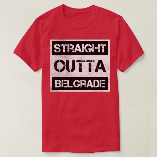 Direkte Ausfahrt Belgrad Serbien Vintag erschütter T-Shirt (Design vorne)